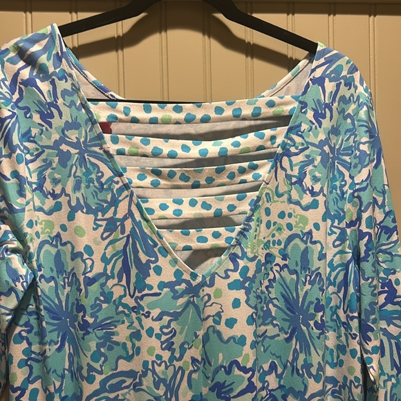 LILLY PULITZER XL Beautiful OPHELIA dress NWT in turquoise, blue and white - Picture 4 of 7